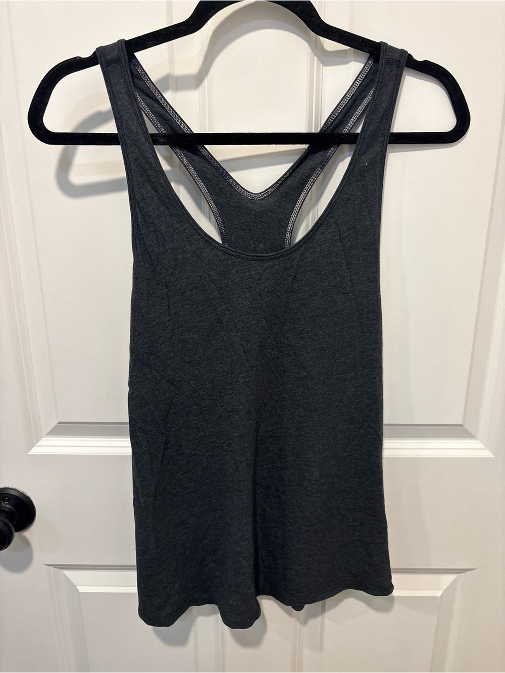 Lululemon Essential Tank Heathered Charcoal Gray Racerback Yoga Athletic Top